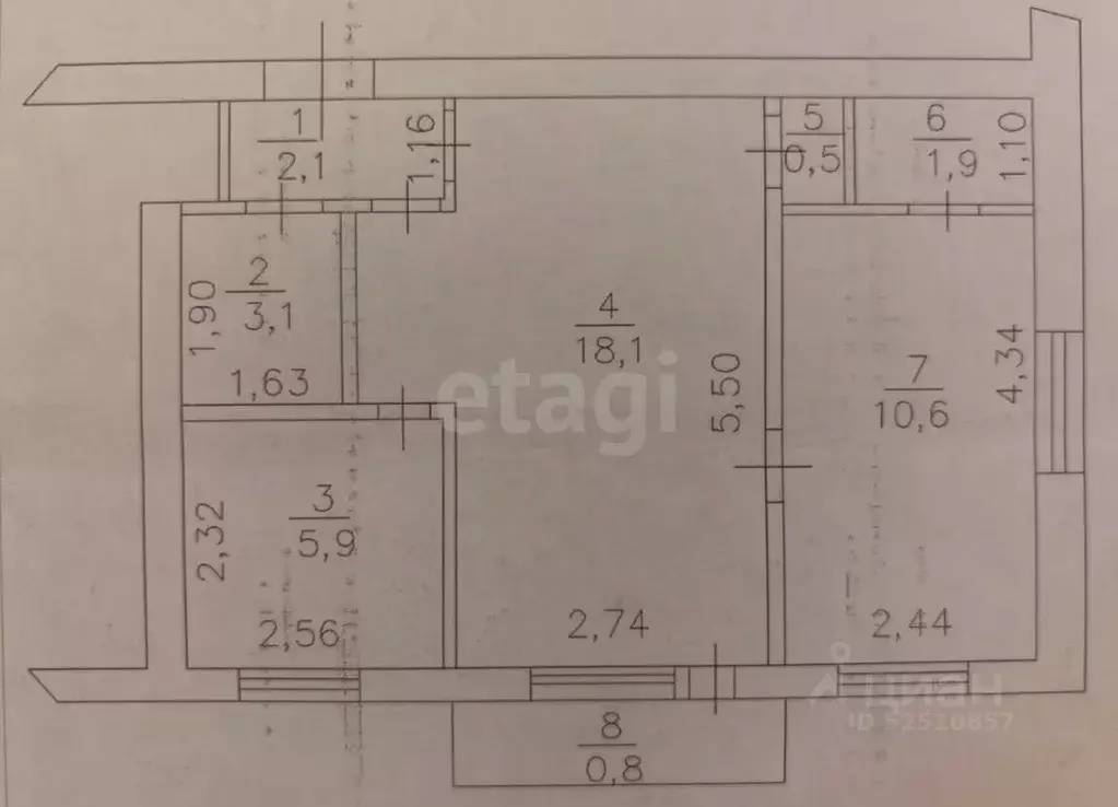 2-к кв. Башкортостан, Ишимбай ул. Губкина, 45 (42.2 м) - Фото 2