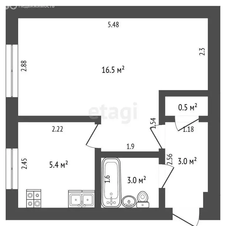 1-комнатная квартира: Саранск, улица Марины Расковой, 26 (28.4 м) - Фото 0
