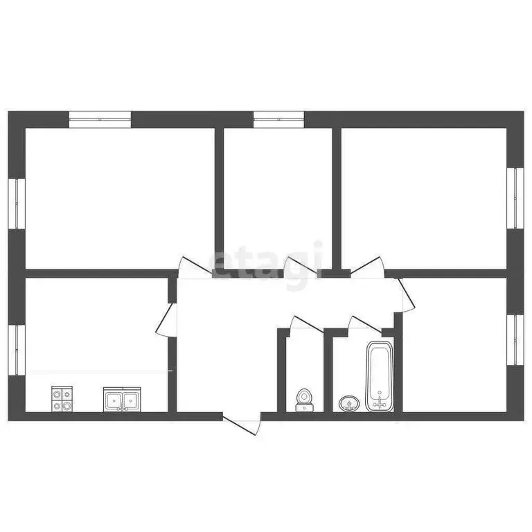 4-комнатная квартира: Ирбит, улица Маршала Жукова, 20 (68.9 м) - Фото 1