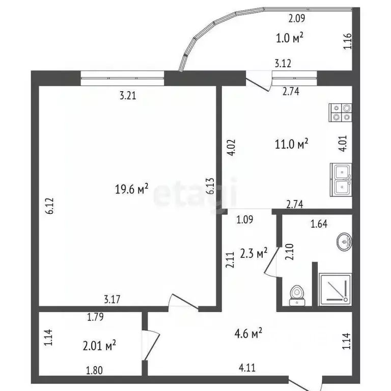 1-к кв. Тамбовская область, Тамбов ул. Максима Горького, 16 (43.2 м) - Фото 2