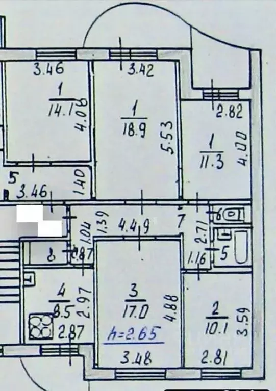 4-к кв. Татарстан, Казань Меридианная ул., 30 (86.0 м) - Фото 2