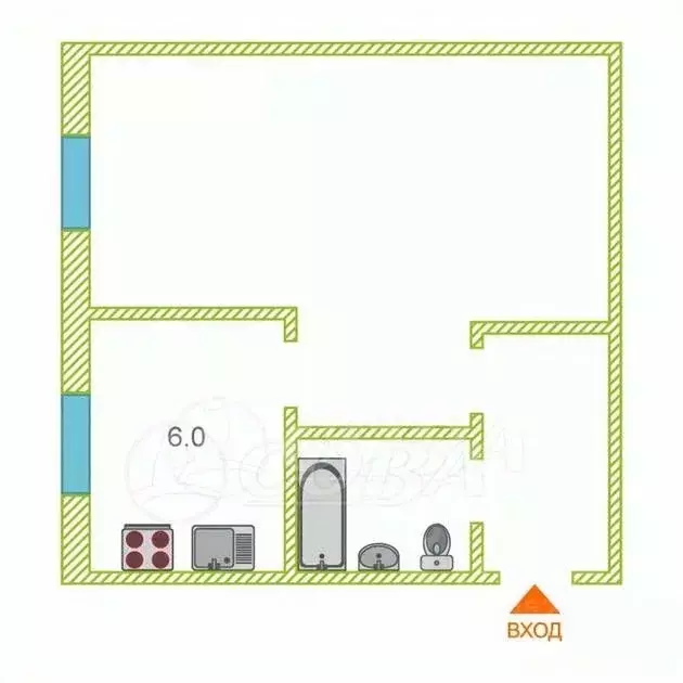 1-к кв. Тюменская область, Тюмень ул. Мельникайте, 97 (31.0 м) - Фото 2