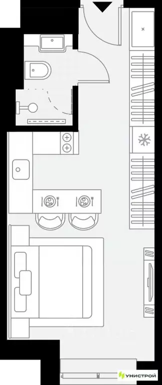 1-к кв. Татарстан, Казань Родины мкр,  (22.06 м) - Фото 1