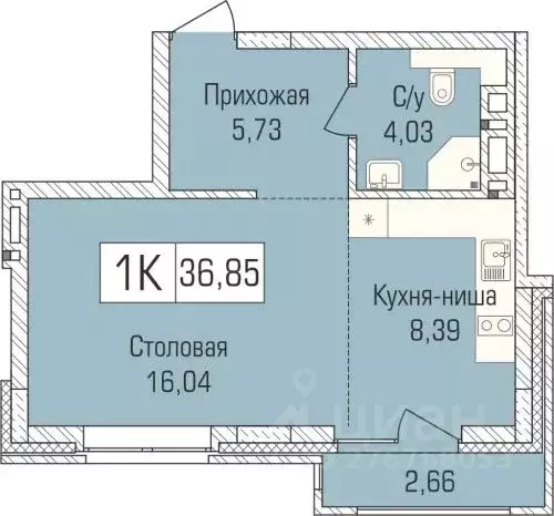 1-к кв. Новосибирская область, Новосибирск ул. Василия Клевцова, 3 ... - Фото 0