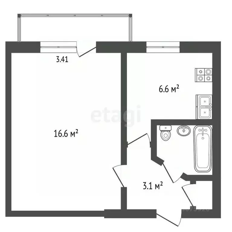 1-к кв. Ярославская область, Углич Солнечный мкр, 18 (28.9 м) - Фото 2