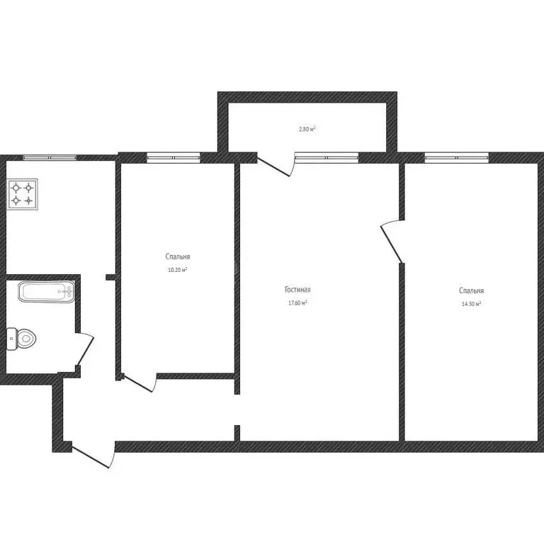 3-комнатная квартира: Салават, улица Островского, 13 (58.3 м) - Фото 1