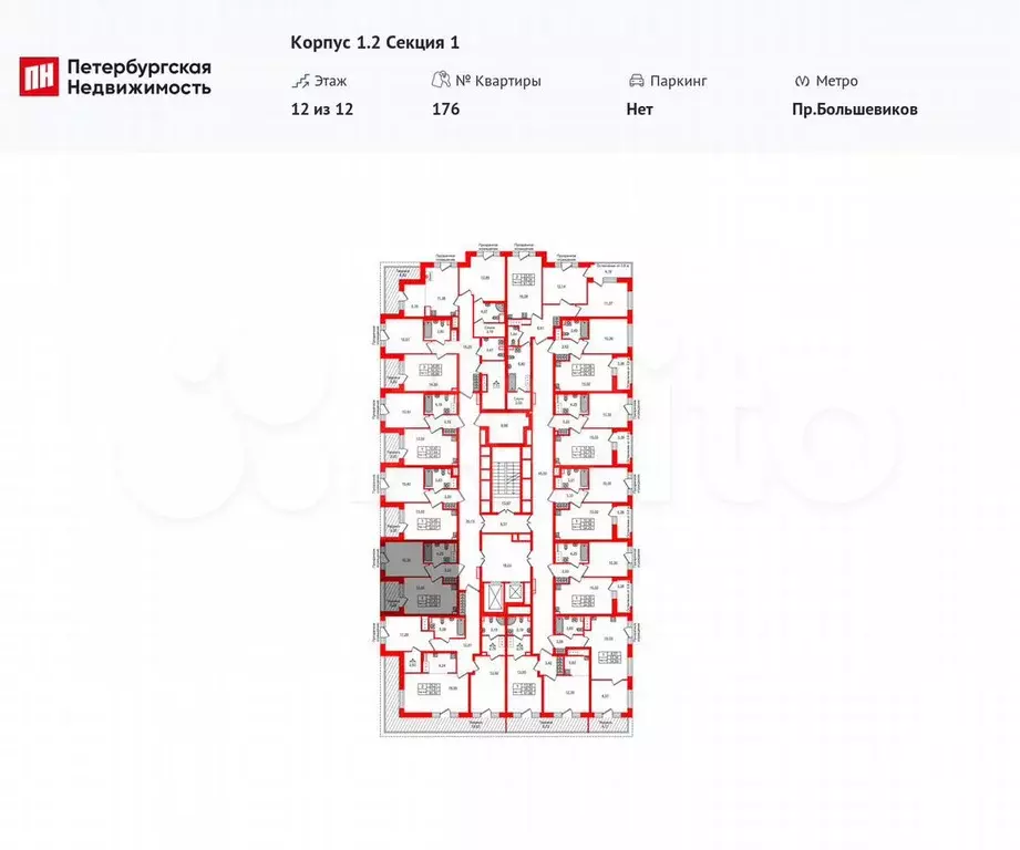 1-к. квартира, 31,4 м, 12/12 эт. - Фото 1