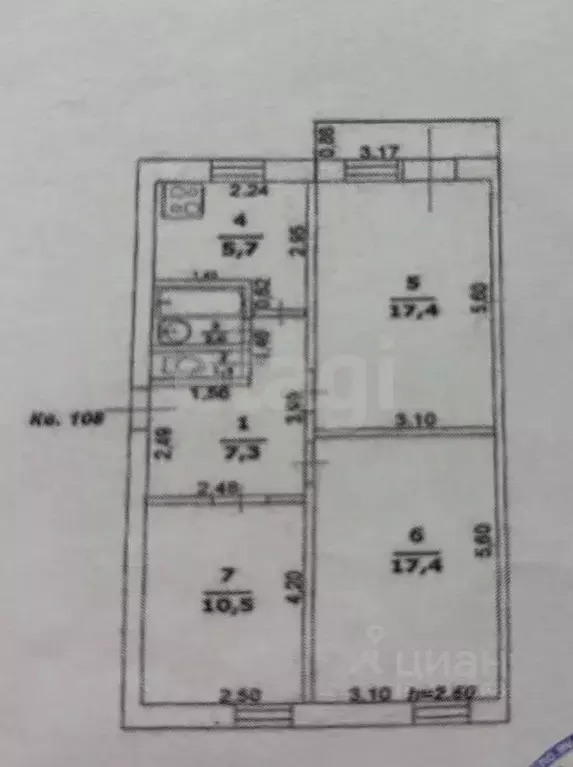 3-к кв. Белгородская область, Алексеевка ул. Пушкина, 45 (61.4 м) - Фото 2