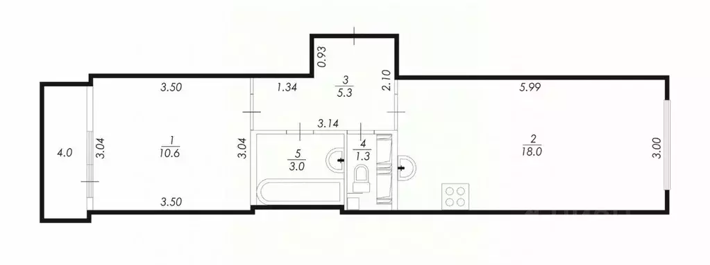 1-к кв. Санкт-Петербург просп. Ветеранов, 169к3 (42.2 м) - Фото 2