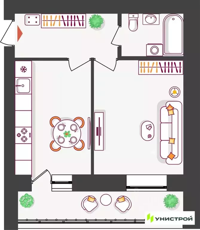 1-к кв. Самарская область, Тольятти ул. Владимира Высоцкого (39.91 м) - Фото 1