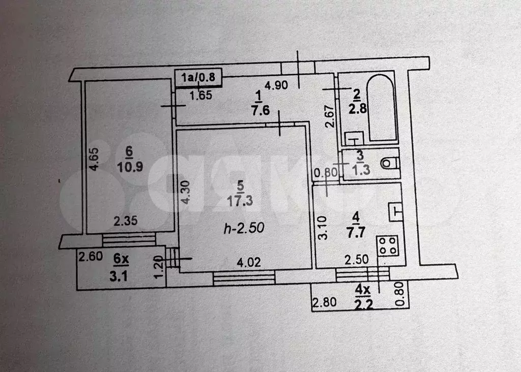 2-к. квартира, 50,7 м, 9/9 эт. - Фото 0