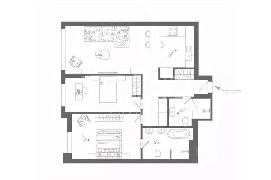 3-к кв. Москва Поклонная ул., 9 (69.0 м) - Фото 2