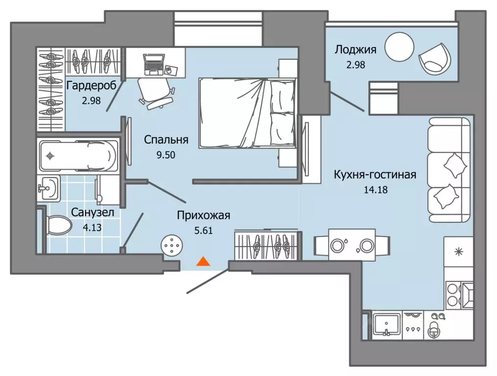 1-к кв. Пермский край, Пермь ул. Дзержинского, 35А (38.0 м) - Фото 1