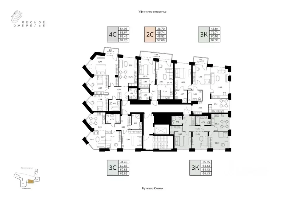 3-к кв. Башкортостан, Уфа ул. Чудинова (64.43 м) - Фото 2