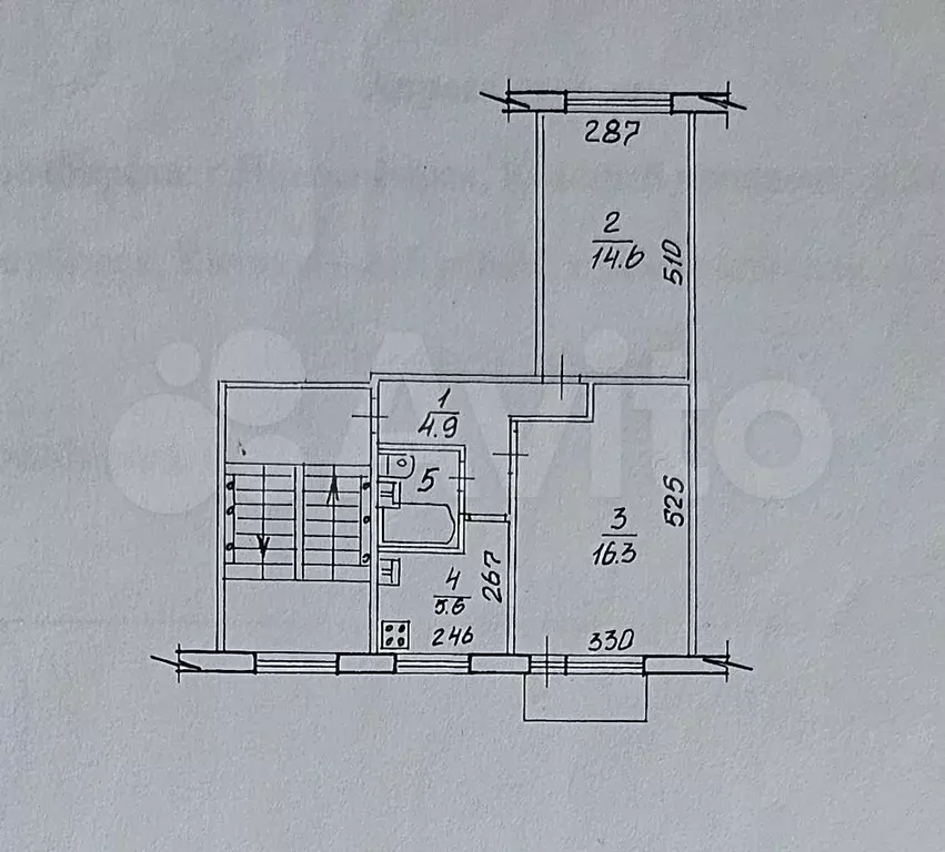 2-к. квартира, 45 м, 3/5 эт. - Фото 0