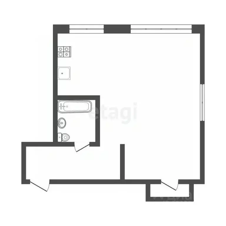 1-к кв. Тюменская область, Тюмень ул. Пржевальского, 42а (32.5 м) - Фото 1