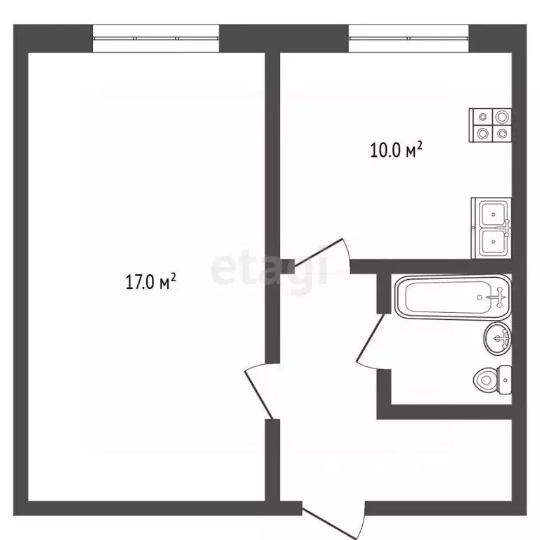 1-к кв. Башкортостан, Стерлитамакский район, Отрадовский сельсовет, с. ... - Фото 2