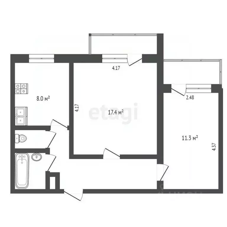 2-к кв. Крым, Армянск Имени Генерала Корявко мкр, 17 (49.0 м) - Фото 2