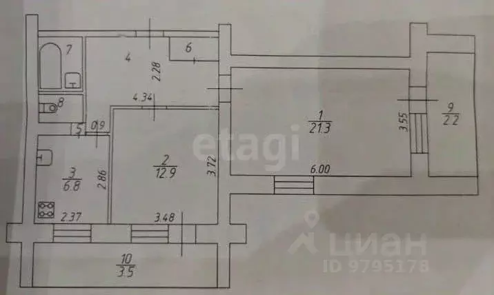 2-к кв. Татарстан, Казань ул. Академика Лаврентьева, 16 (57.0 м) - Фото 2