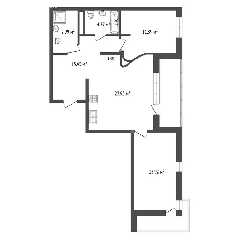 2-комнатная квартира: Тюмень, улица Александра Звягина, 10 (74.5 м) - Фото 1