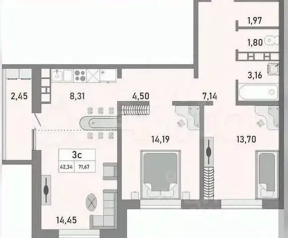 2-к кв. Оренбургская область, Оренбург ул. Юркина, 4/1 (72.0 м) - Фото 0