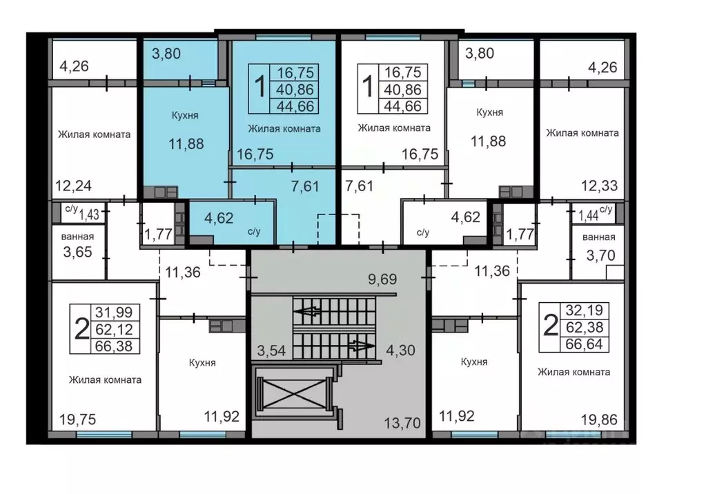 1-к кв. Калужская область, Калуга ул. Минская, 2 (44.66 м) - Фото 1