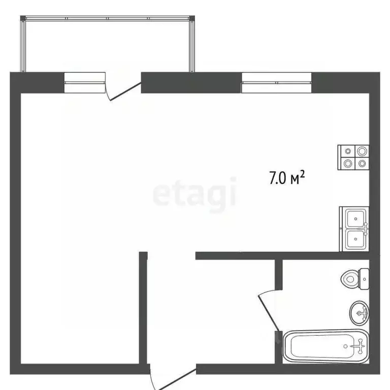 Студия Краснодарский край, Анапа Анапское ш., 6к2 (36.3 м) - Фото 1