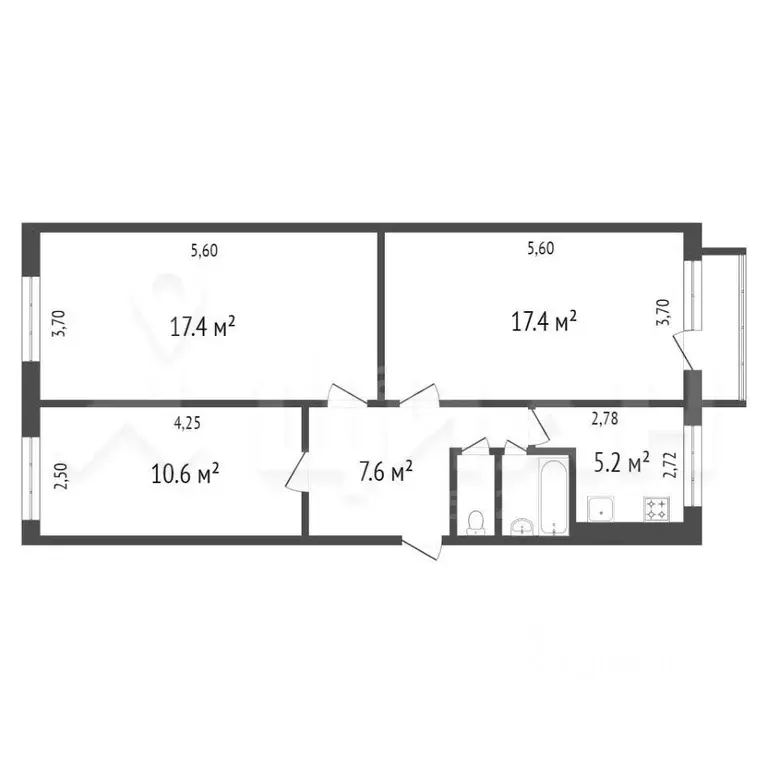 3-к кв. Башкортостан, Уфа ул. Юрия Гагарина, 54/2 (64.0 м) - Фото 1