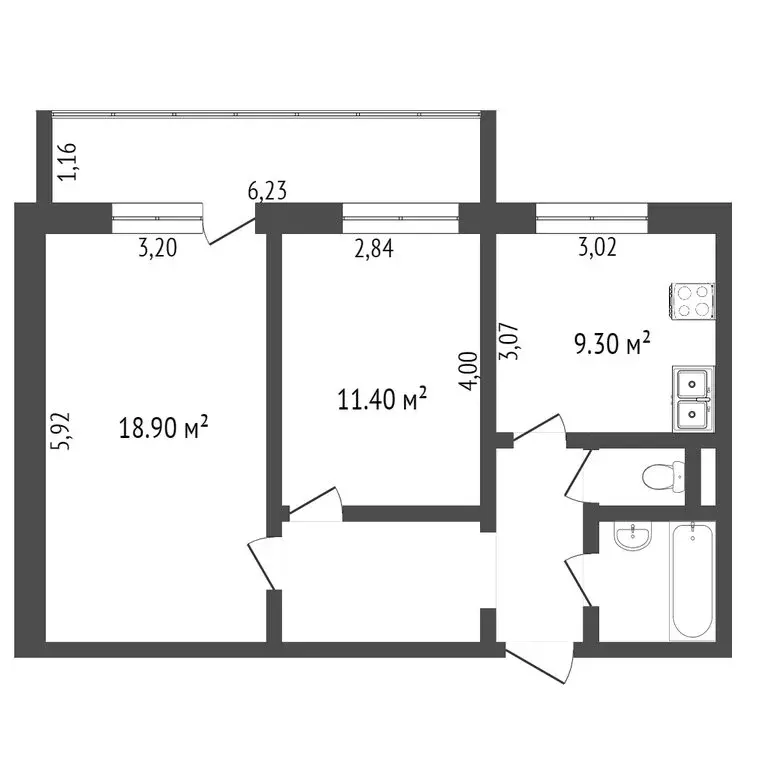 2-комнатная квартира: Череповец, Ленинградская улица, 50 (52.7 м) - Фото 0