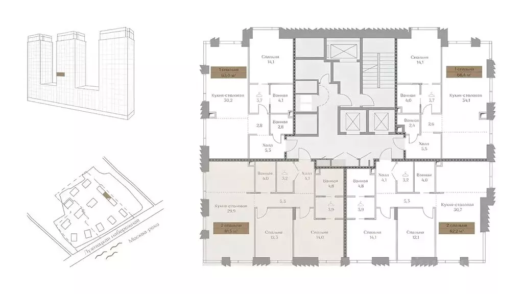 3-комнатная квартира: Москва, Лужнецкая набережная, 2/4с4 (81.5 м) - Фото 2