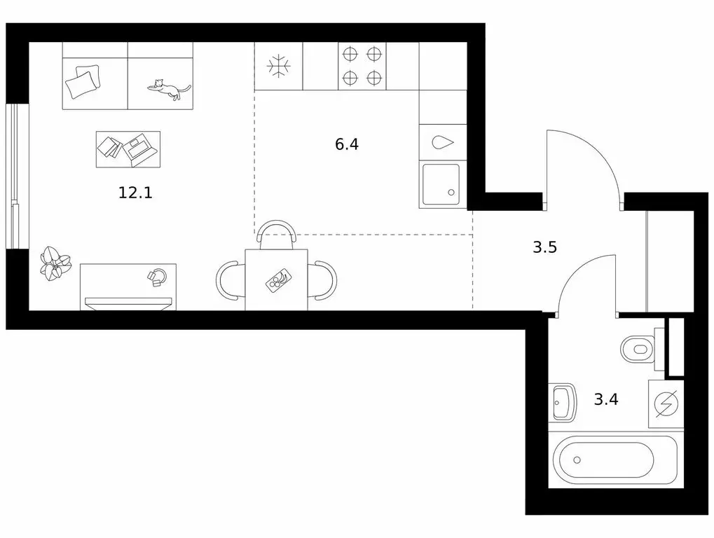 Квартира-студия: Зеленоград, 22-й микрорайон (25.4 м) - Фото 0