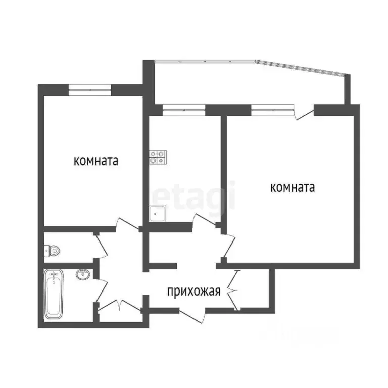 2-к кв. Бурятия, Улан-Удэ Тобольская ул., 61 (51.3 м) - Фото 2
