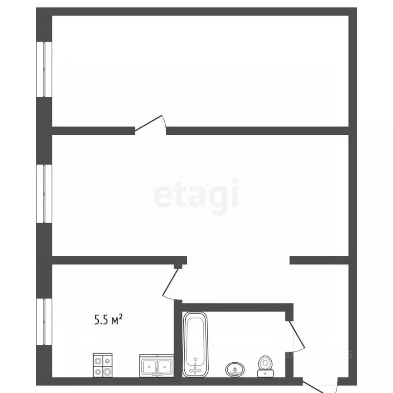 2-к кв. Татарстан, Альметьевск ул. Ризы Фахретдина, 14 (44.2 м) - Фото 2