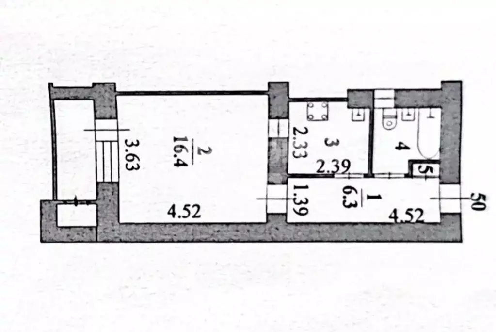 1-к кв. Липецкая область, Липецк ул. З. Космодемьянской, 2/1 (32.0 м) - Фото 2