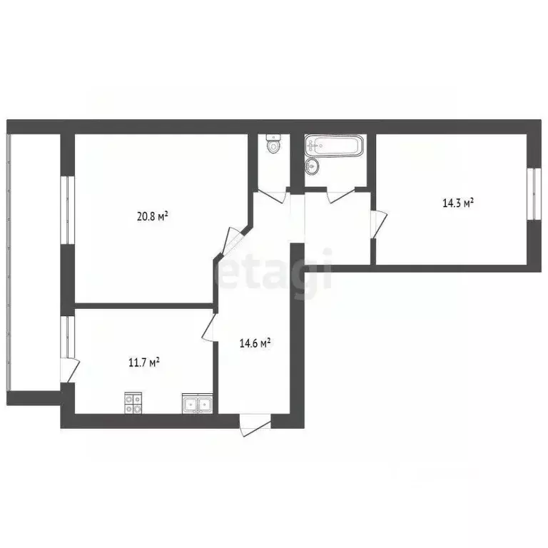 2-к кв. Марий Эл, Медведево городское поселение, Медведево пгт ул. ... - Фото 1