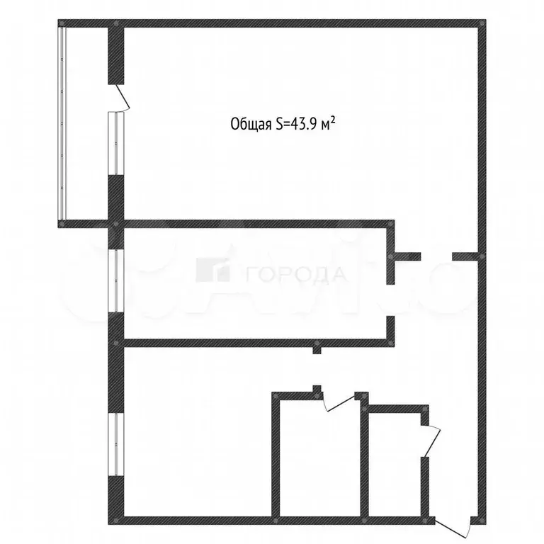 2-к. квартира, 43,9 м, 5/5 эт. - Фото 0