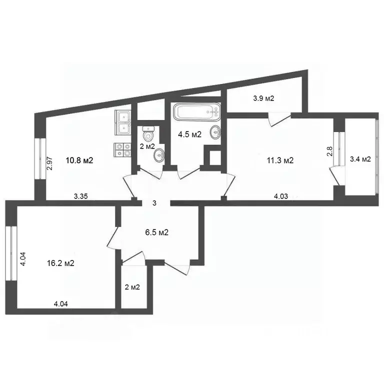 2-к кв. Москва Изюмская ул., 49к1 (58.5 м) - Фото 2