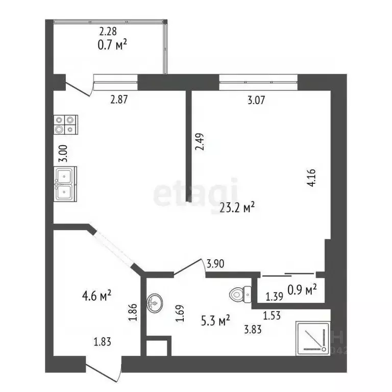 1-к кв. Забайкальский край, Чита просп. Фадеева, 33 (33.0 м) - Фото 2
