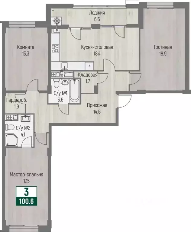 3-к кв. Ставропольский край, Ставрополь №31 мкр, Дубровский жилой ... - Фото 1