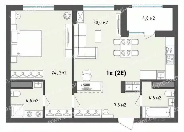 1-к кв. Воронежская область, Воронеж бул. Содружества, 1 (73.4 м) - Фото 0