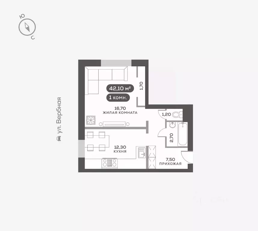 1-к кв. Красноярский край, Красноярск Белый Квартал на Свободном жилой ... - Фото 1