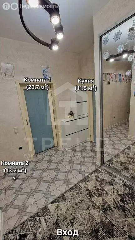 2-комнатная квартира: Новоселье, 7 (69.6 м) - Фото 0