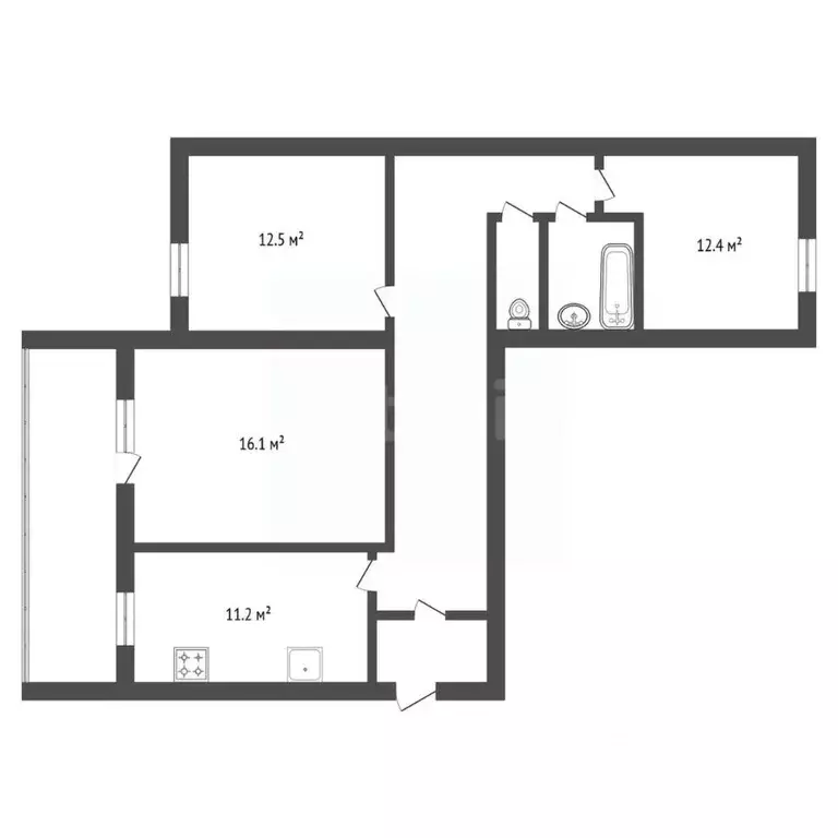 3-к кв. Амурская область, Благовещенск ул. Ленина, 196/2 (72.7 м) - Фото 2