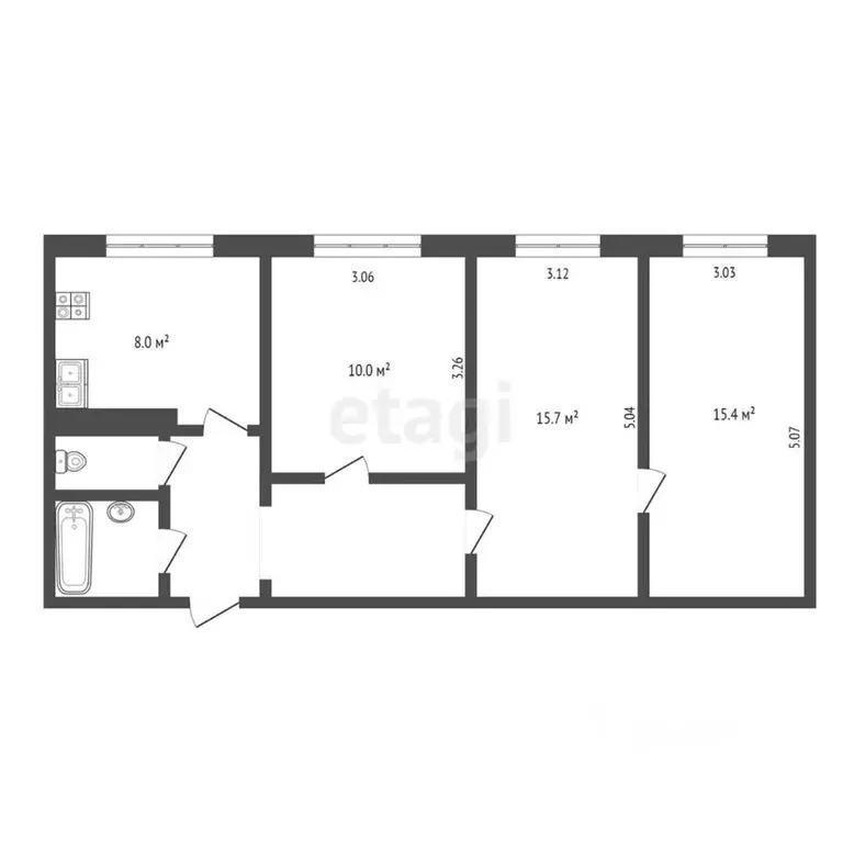 3-к кв. Ханты-Мансийский АО, Когалым Набережная ул., 84 (60.3 м) - Фото 1