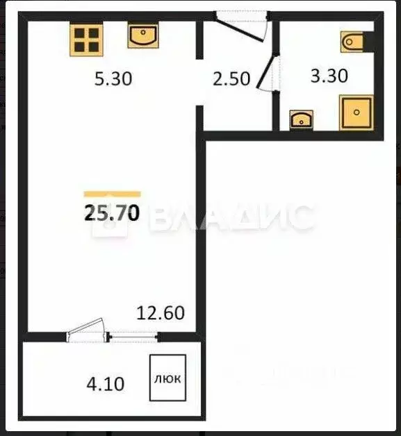 Студия Новосибирская область, Новосибирск ул. Связистов, 162 (25.7 м) - Фото 1