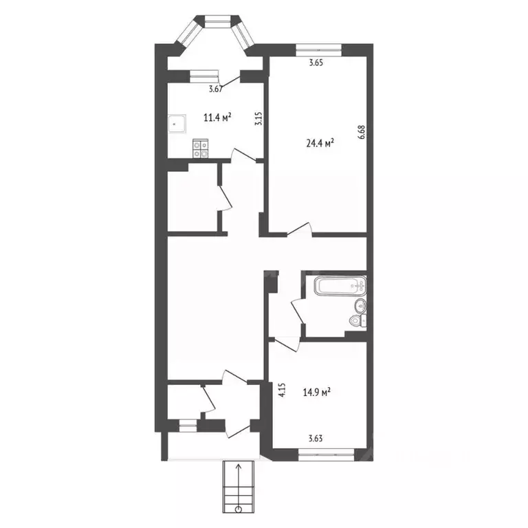2-к кв. Вологодская область, Вологда Ленинградская ул., 76А (97.6 м) - Фото 1