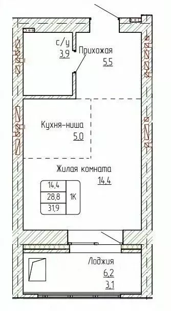 1-к кв. Алтайский край, Новоалтайск ул. Титова, 6 (31.9 м) - Фото 0