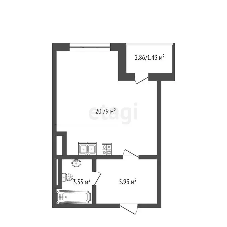 Квартира-студия: Патрушева, улица Александра Пушкина, 8 (33 м) - Фото 0