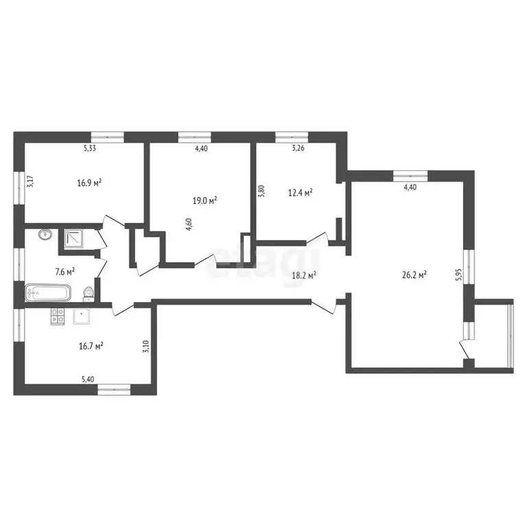 4-комнатная квартира: Новосибирск, улица Авиастроителей, 2 (120 м) - Фото 0