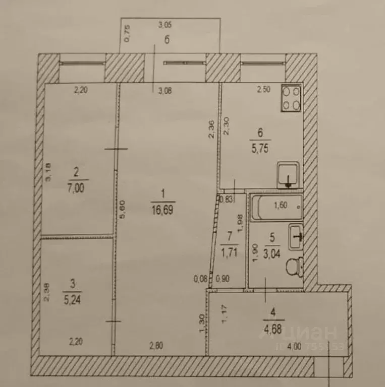 2-к кв. ульяновская область, ульяновск просп. гая, 17 (45.0 м) - Фото 1